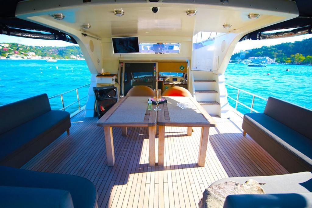 Open deck of a private yacht on the Bosphorus